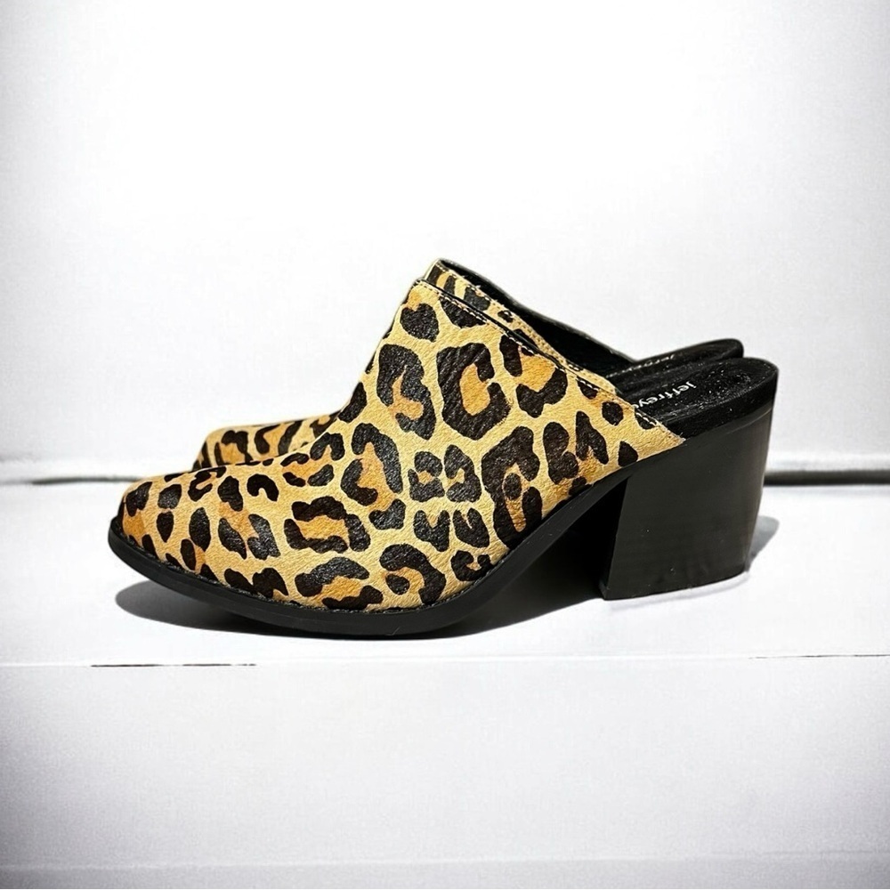 🌻NEW Jeffrey Campbell Favela Genuine Calf Hair Mule Heeled Shoe Size 6